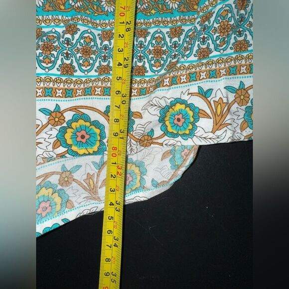 R.Vivimos Women's Long Sleeve Boho Floral Print Mini Tunic Dress Size Small EUC - Picture 6 of 6